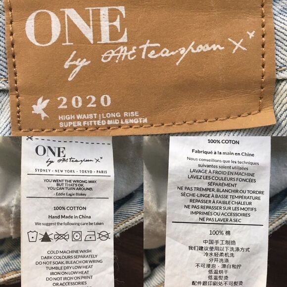 One TEASPOON 2020 Denim Mini Jean Skirt Destroyed Light Blue 27 - Picture 5 of 6